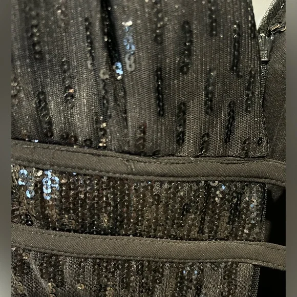 WORN ONCE - Black Plunge Sequin Dress - Picture 12 of 12